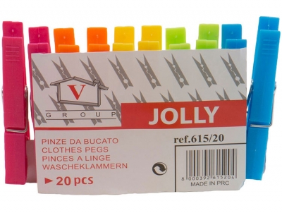 Jolly Pegs Assorted Colours - 20 pz.